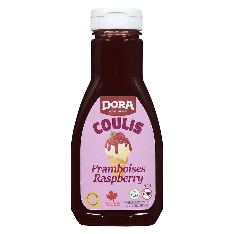 Raspberry Coulis Dora, Strawberry coulis Dora 12-240ml