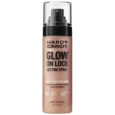 Hard Candy Glow On Lock Setting Spray, Alcohol-Free, 16 Hour Hold,  Luminous Finish, 3.4 fluid ounces