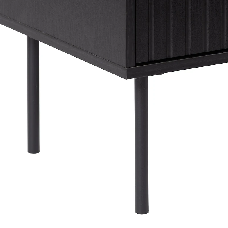 Lysander Black Premium Engineered Wood Fluted Sideboard Buffet