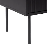 Lysander Black Premium Engineered Wood Fluted Sideboard Buffet