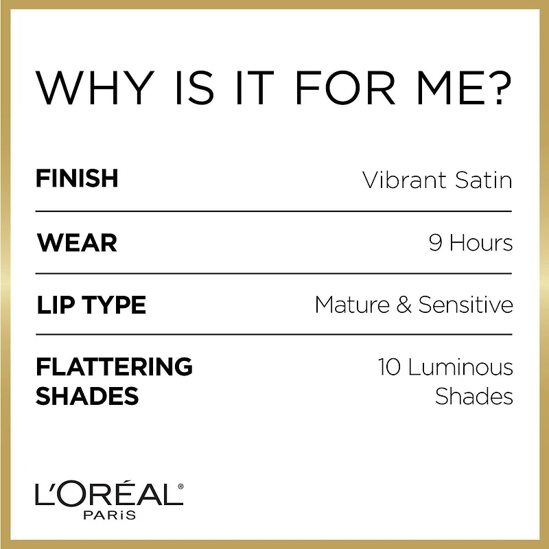 L'Oréal Paris Age Perfect Hydrating Core Lipstick, Pro-Vitamin B5, No Feathering, Bright Mocha 102