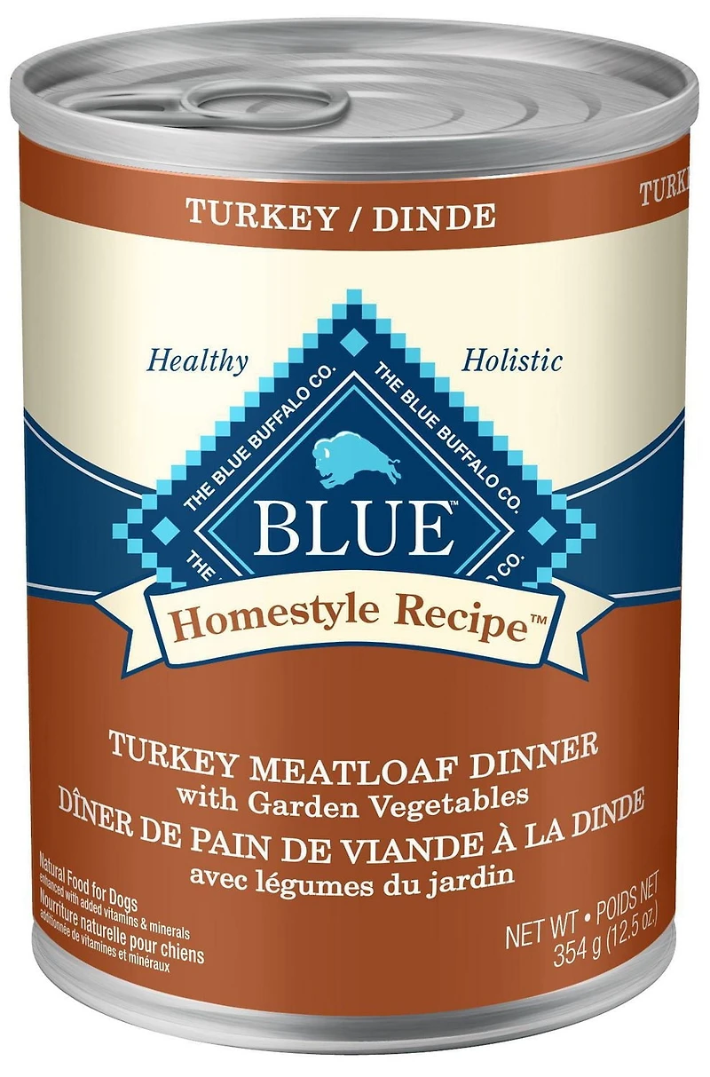 BLUE Homestyle Recipe Turkey Meatloaf Dinner Wet Dog Food, 354g