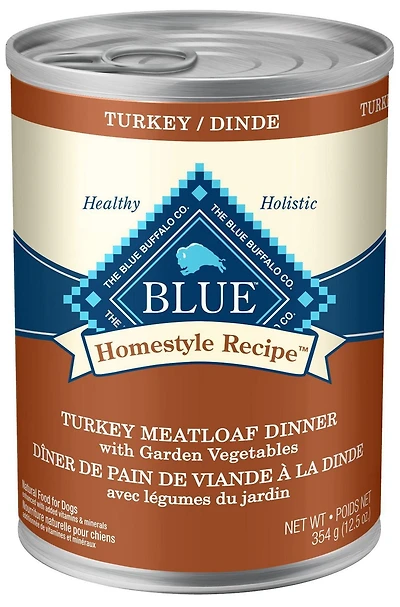 BLUE Homestyle Recipe Turkey Meatloaf Dinner Wet Dog Food, 354g