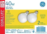 GE Lighting Canada 40 Watt G25 Soft White Bulbs
