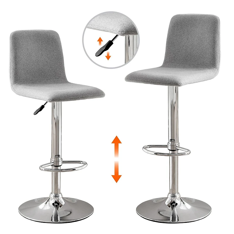 Hometrends Grey Fabric Bar Stool, Hometrends Fabric Bar Stool