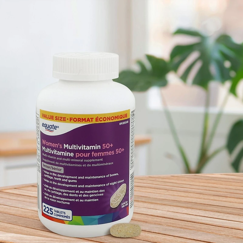 Multivitamine pour femmes sénior Equate 225 comprimés