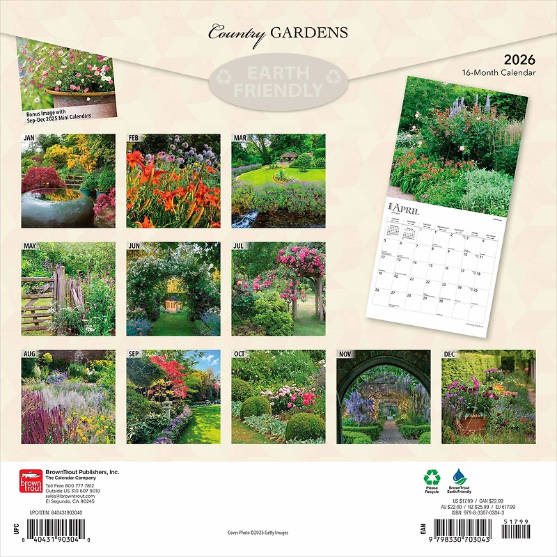 Country Gardens 2026 Square Flap