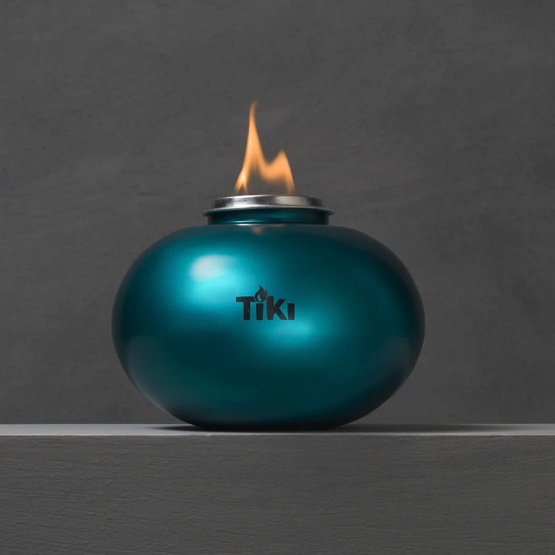 TIKI Clean Burn Glass Pearl of the Sea Table Torch Firepiece