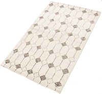 ECARPETGALLERY 4'11" x 8'0" Moroccan Tangier Hand-knotted Area Rug for Living Room, Dining Room and Bedroom in Ivory