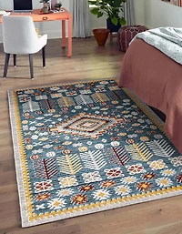 ECARPET Washable Southwestern Area Rug & Runner for Hallway, Living Room, Bedroom