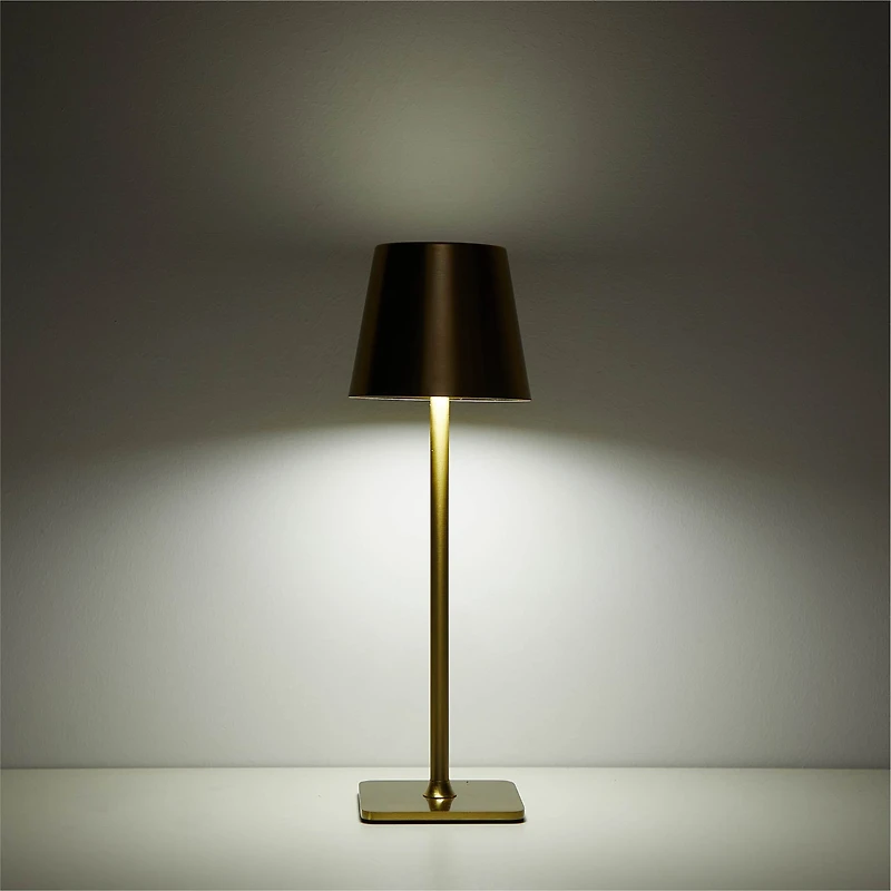 Mainstays 2-Pack Indoor/Outdoor Rechargeable 13" Table Lamp, Gold, MAINSTAYS PL MS 2PK TBL LMP GLD