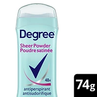 Antisudorifique en Bâton pour Femmes Degree Poudre Satinée Protection Contre la Transpiration et les Odeurs 48 Heures 74g