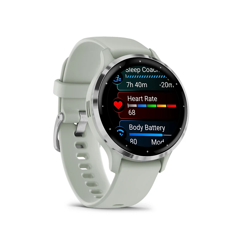 Montre intelligente GPS et tracker d'activité Garmin Venu 3S - Gris sauge