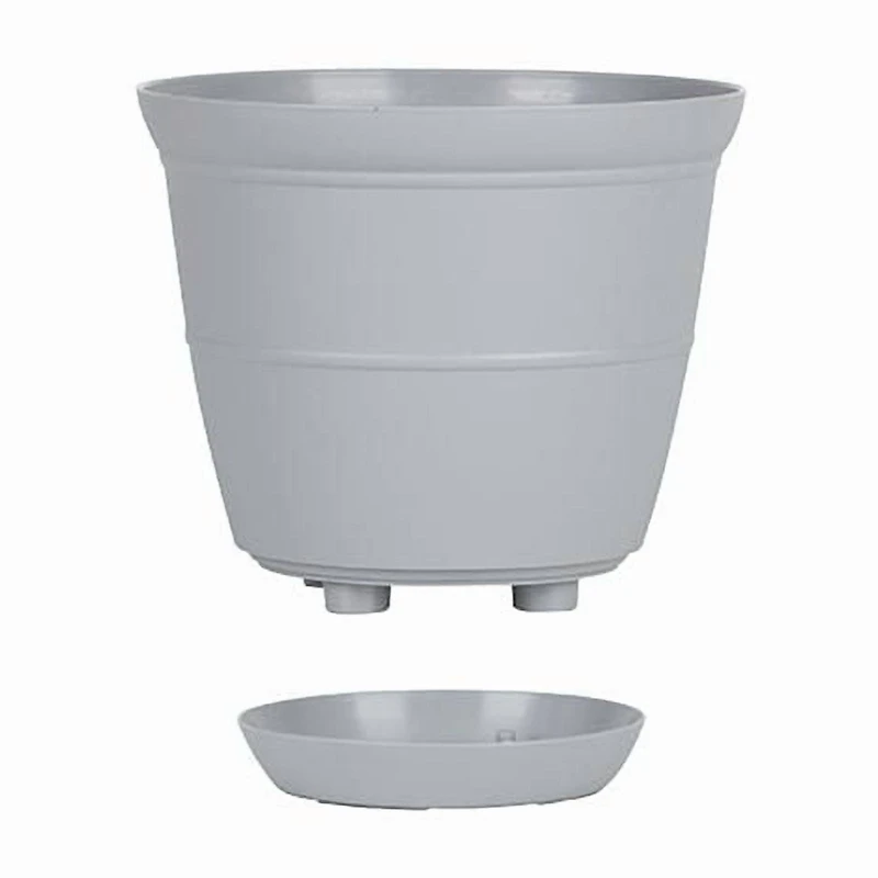 Hometrends Indoor Basic Bell Black, White and Grey Planter, Black Planter