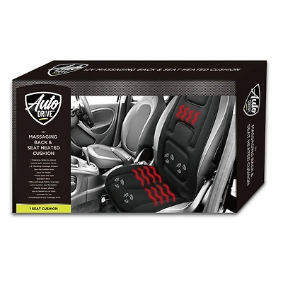 AutoDrive 12V Heated Seat Massage Cushion, Massaging seat cushion with heat