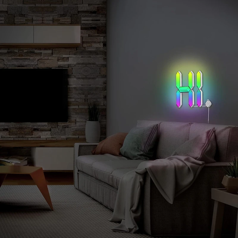 Monster Digit – Kit de Démarrage de Panneaux LED 3D, 3 Panneaux Modulaires, Éclairage Intelligent Wi-Fi, RGB, Commande Vocale, Réactif au Son – MLB7-1035-CAN