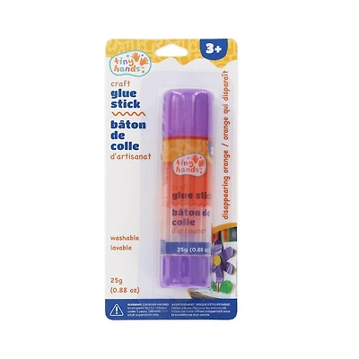 TINY HANDS Bâton de colle artisanale, lavable, séchage rapide, 25 g, 3 ans et plus, enfants, papier, tissu GLUE STICK 25G