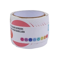 Pen+Gear Bulletin Board Borders, Rainbow Smiley Face, 12 Count