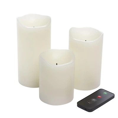 MAINSTAYS 3 Piece LED Wax Candle Set with Remote Control