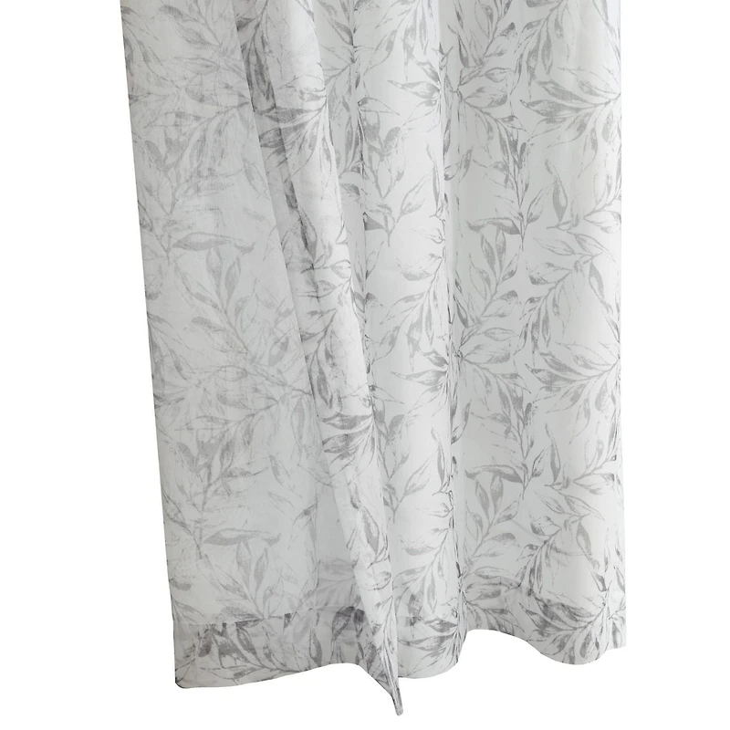 Loft Living Jennifer, panneau de rideau à oeillets diaphane avec imprimé botanique 52" x 95", gris