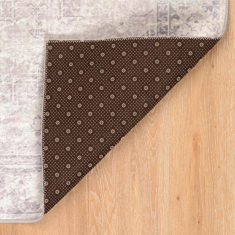 Tapis Emerald Farlin noir & ivoire de 6 pi 7 po x 9 pi 7 po