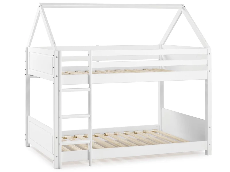 Christianne lit maison superposé double, Blanc