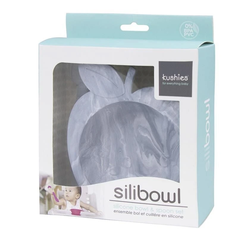 KU Silibowl bol et cuillère en silicone Gris