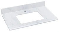30,5 po. W 18,75 po. D Stone Top En Bianca Carara Couleur Pour Robinet 1 Trou AI-577