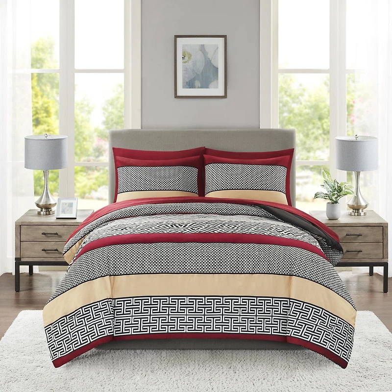 Mainstays Greek Key 7pc Bed in a Bag Set