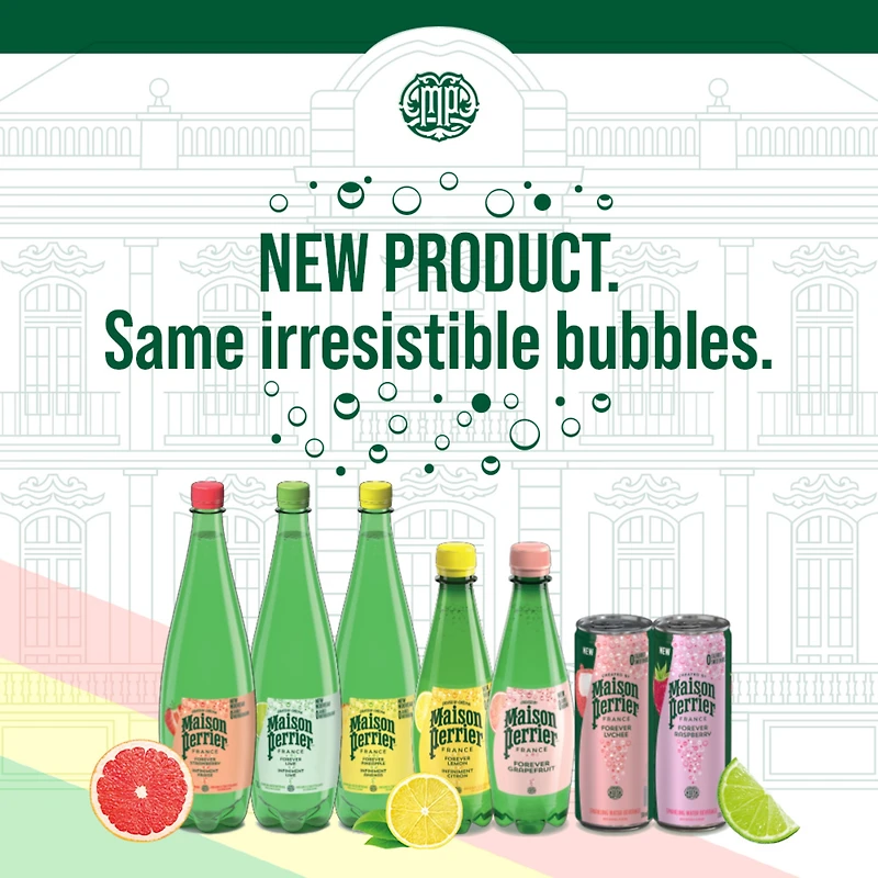 Maison Perrier Infiniment Ananas, boisson à l’eau pétillante, arôme naturel d’ananas, sans calorie, sans édulcorant, sans sodium, recueillie et embouteillée en France 1 L