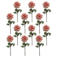 Danson Décor, Tige de Fleur Dahlia, Rose 30 Pouces - 12 Unités