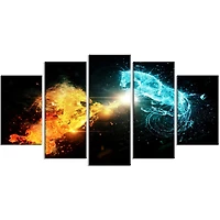 Design Art Chevaux De Feu Et L’Eau Art Sur Toile