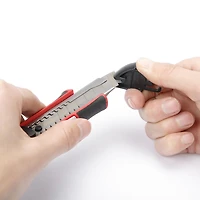 Swiss Tech Couteau tout usage amovible de 18 mm, aluminium, poignée coussinée en TPR Acier SK5, usage intensif