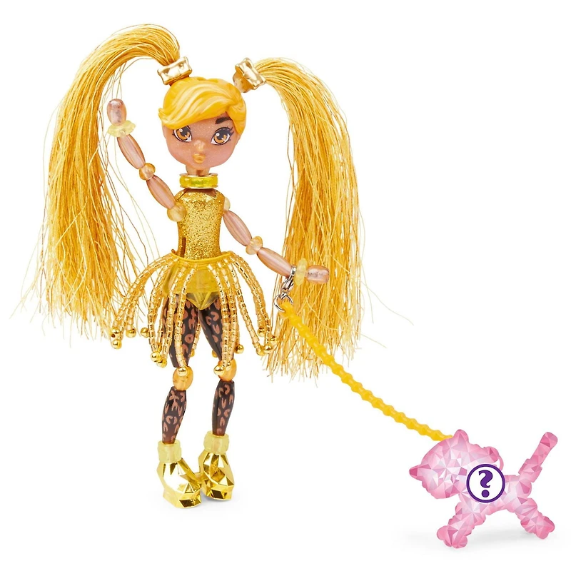 Twisty Girlz, Série 2, Poupée à transformer en bracelet à collectionner Ladygold avec Twisty Petz mystère