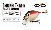 Storm ThinFin Original 2-1/2 po, 1/5 oz, Metallique Argent Rouge