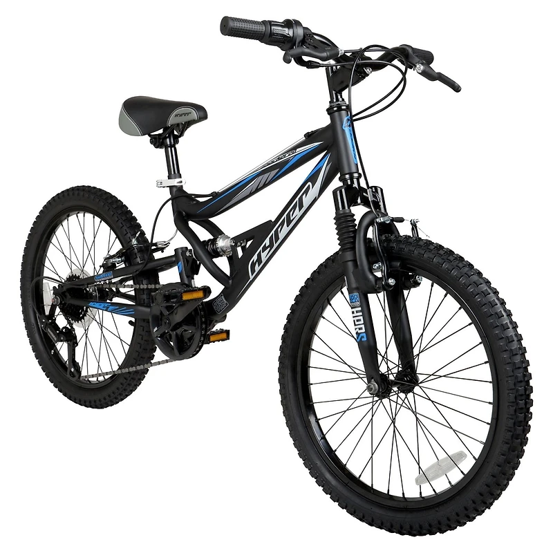 Hyper Bicycles 20" Shocker Mountain Bike. Kids Age Group 8-13, Black, Child, 20IN HYPER SHOCKER BOYS