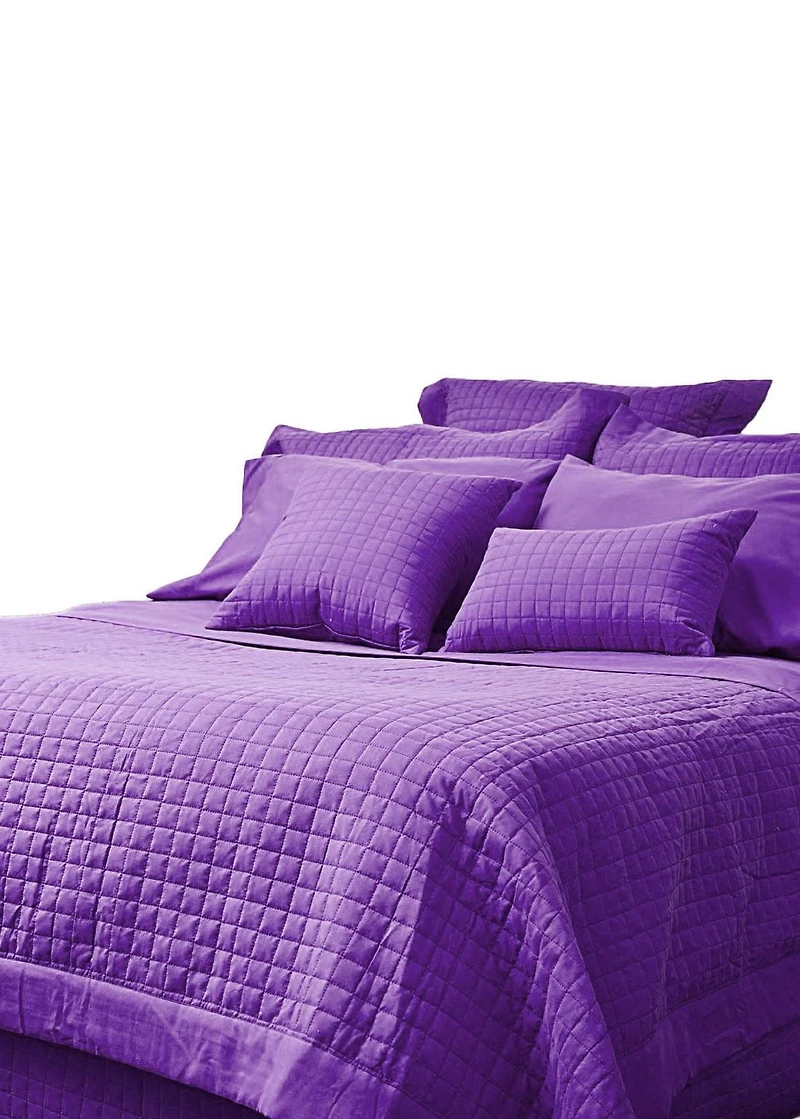 Gouchee Design Grid Microfiber Quilted Duvet Cover Set