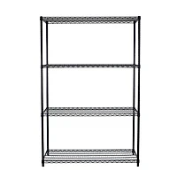 TRINITY 4-Tier Wire Shelving Rack | 48 x 24 x 72 | NSF | Black