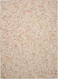ECARPETGALLERY Tapis Fait à la Main pour Salon, Salle à Manger et Chambre à Coucher Contemporain Collection Patchwork en cuir 8'2" x 10'2" en Ivoire