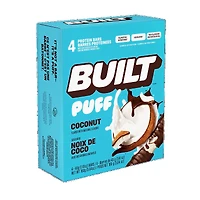 Built Bar, Noix de Coco Puffs 40g x 4 Comptes