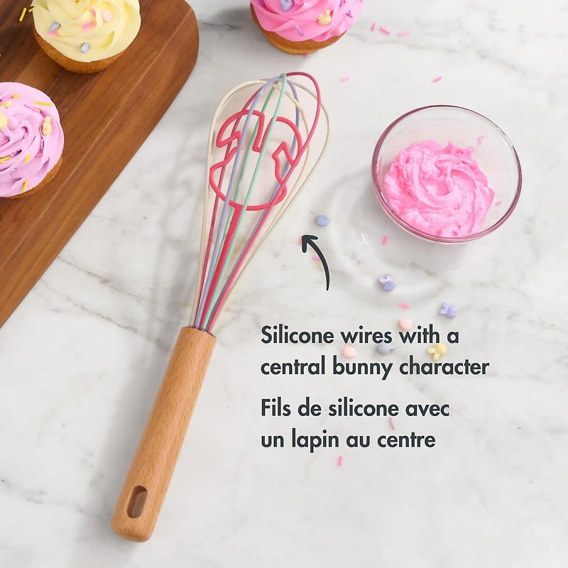 Way to Celebrate 11-inch Silicone Whisk, Bunny Rabbit Character, Pink