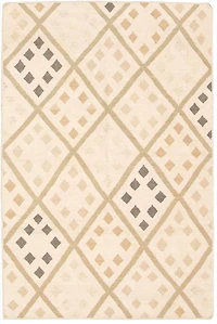 ECARPETGALLERY 5'0" x 7'8" Flat-weaves & Kilims Organica Hand Made Area Rug for Living Room, Dining Room and Bedroom in Ivory