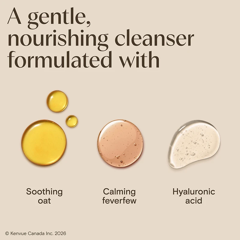 Nettoyant démaquillant Aveeno Calm+Restore, 232 ml