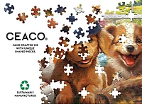 Ceaco Puppy Players 500-Piece Interlocking Jigsaw Puzzle for Adults Ages 14+