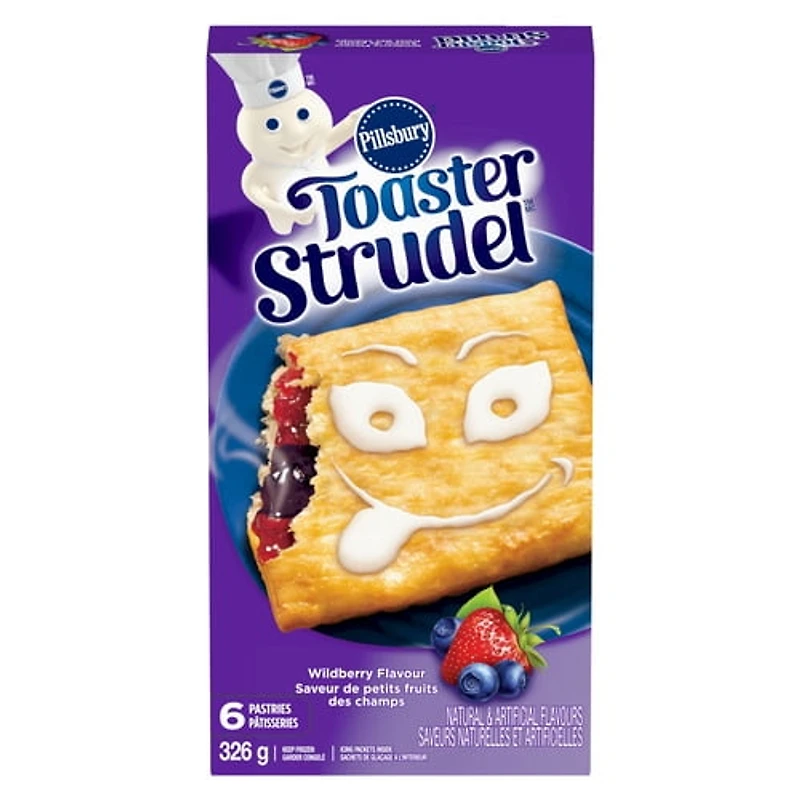 Pillsbury Toaster Strudel Wildberry Pastries, 6 Pastries, 326 g
