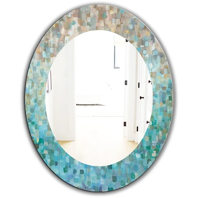 Designart 'Blocked Abstract' Miroir Traditionnel - Miroir Mural Ovale ou Rond - 24x36