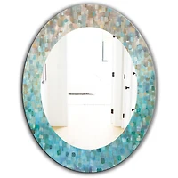 Designart 'Blocked Abstract' Miroir Traditionnel - Miroir Mural Ovale ou Rond - 24x36