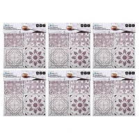 Truu Design Self-Adhesive Peel and Stick Unique Accent Wall Tiles, 10 x 10 inches, Taupe, 6 Pieces