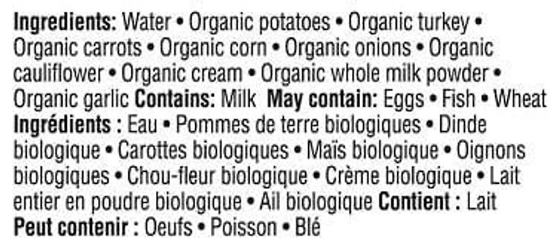 Purée pour bébé biologique légumes et dinde Le Choix des Parents