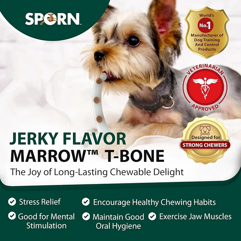 Sporn Durable T-bone Marrow Os À Mâcher Pour Chiens Agressifs, Jouets À Mâcher Au Goût De Viande Séchée Pour Petits Chiens, Fabriqués En Nylon Résistant, Sans Gluten, Non Toxique Pour petits chiens